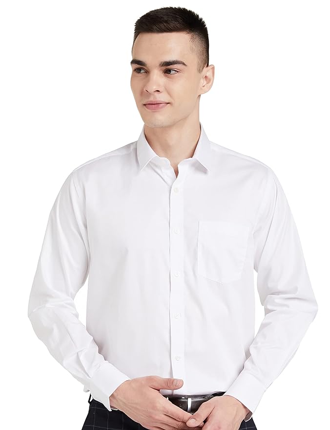 Men's Plain Cotton White Shirt