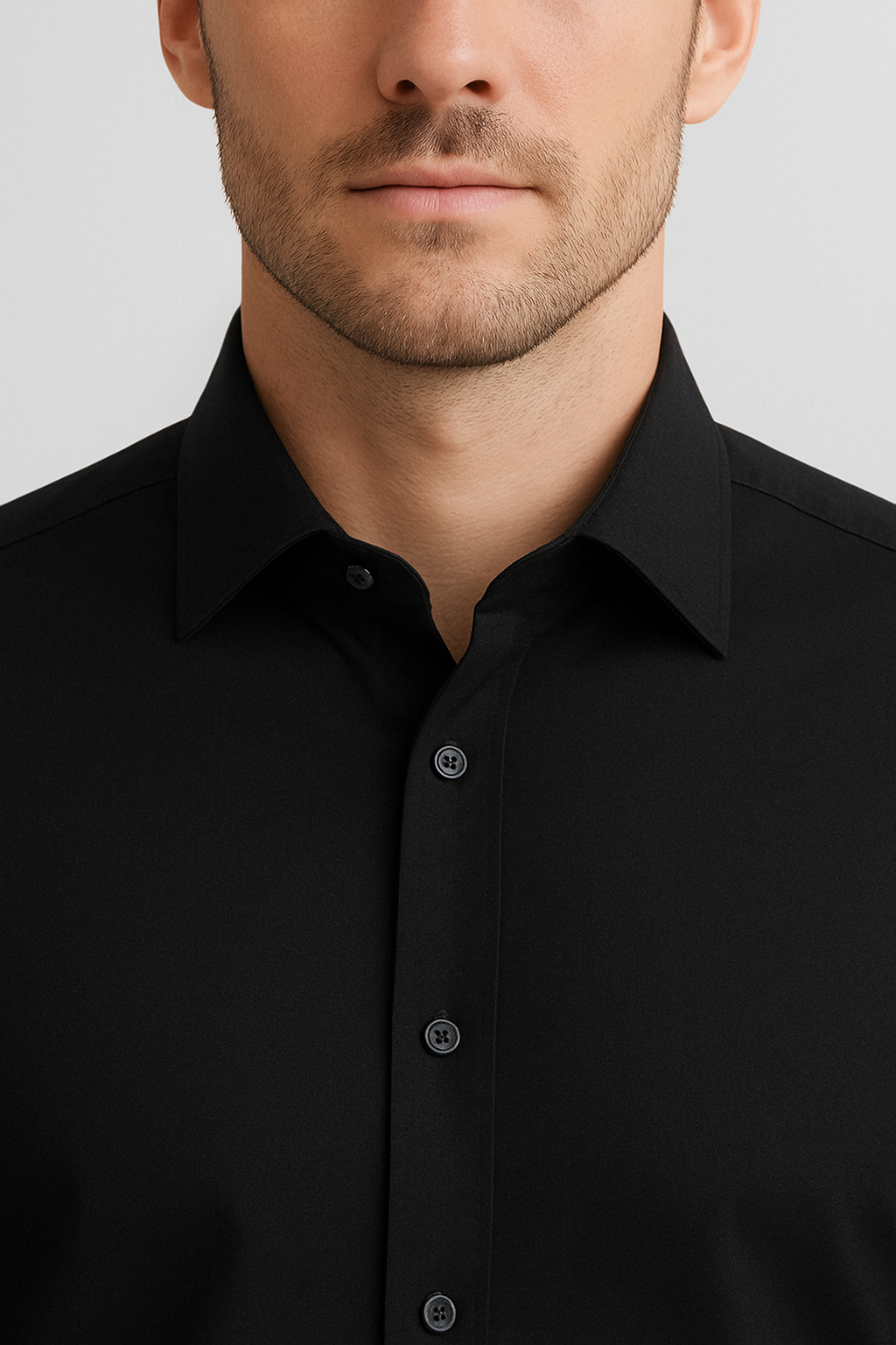 MEN,S PLAIN COTTON BLACK SHIRT