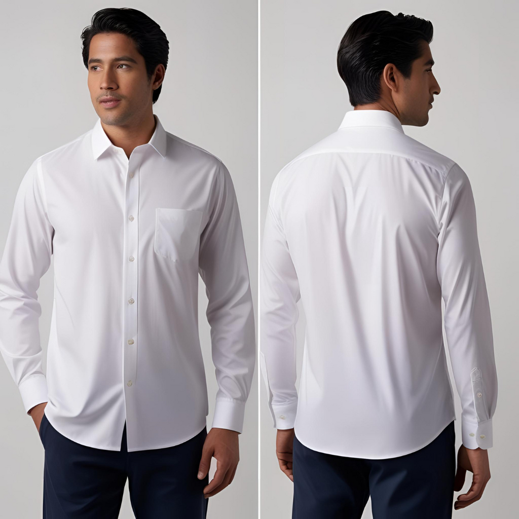 Men's Plain Cotton White Shirt
