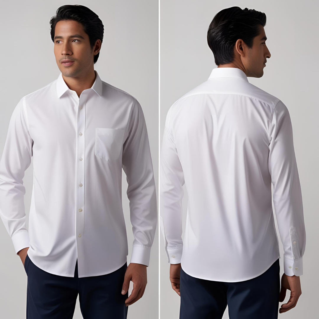 Men's Plain Cotton White Shirt